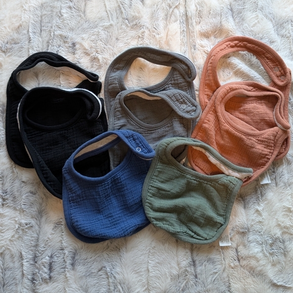 Cloud Island Muslin Set Of 10 Baby Bibs - Picture 1 of 4